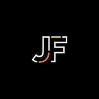 Abstract letter JF logo design with line connection for technology and digital business company. vector