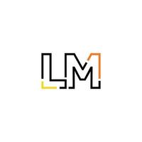 Abstract letter LM logo design with line connection for technology and digital business company. vector