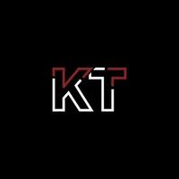 Abstract letter KT logo design with line connection for technology and digital business company. vector