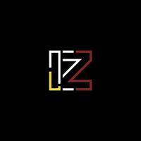 Abstract letter IZ logo design with line connection for technology and digital business company. vector