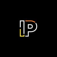 resumen letra ip logo diseño con línea conexión para tecnología y digital negocio compañía. vector