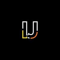 Abstract letter IJ logo design with line connection for technology and digital business company. vector