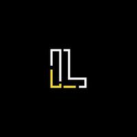 Abstract letter IL logo design with line connection for technology and digital business company. vector