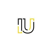 Abstract letter IU logo design with line connection for technology and digital business company. vector