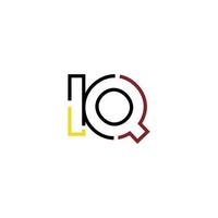 resumen letra iq logo diseño con línea conexión para tecnología y digital negocio compañía. vector