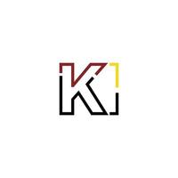 Abstract letter KI logo design with line connection for technology and digital business company. vector