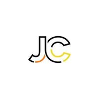 resumen letra jc logo diseño con línea conexión para tecnología y digital negocio compañía. vector