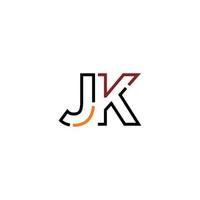 Abstract letter JK logo design with line connection for technology and digital business company. vector