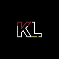 resumen letra kl logo diseño con línea conexión para tecnología y digital negocio compañía. vector