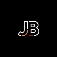 Abstract letter JB logo design with line connection for technology and digital business company. vector