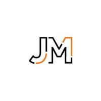 Abstract letter JM logo design with line connection for technology and digital business company. vector