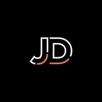 Abstract letter JD logo design with line connection for technology and digital business company. vector