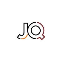 Abstract letter JQ logo design with line connection for technology and digital business company. vector