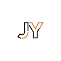 Abstract letter JY logo design with line connection for technology and digital business company. vector