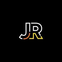 Abstract letter JR logo design with line connection for technology and digital business company. vector