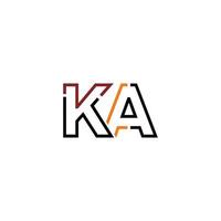 Abstract letter KA logo design with line connection for technology and digital business company. vector