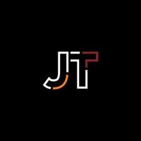 Abstract letter JT logo design with line connection for technology and digital business company. vector