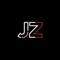 Abstract letter JZ logo design with line connection for technology and digital business company. vector