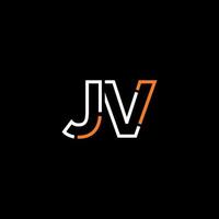 Abstract letter JV logo design with line connection for technology and digital business company. vector