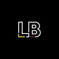 resumen letra lb logo diseño con línea conexión para tecnología y digital negocio compañía. vector