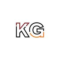 resumen letra kg logo diseño con línea conexión para tecnología y digital negocio compañía. vector