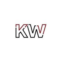 Abstract letter KW logo design with line connection for technology and digital business company. vector