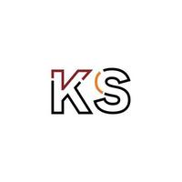 Abstract letter KS logo design with line connection for technology and digital business company. vector