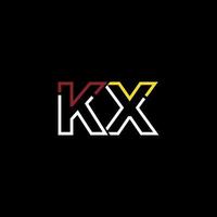 Abstract letter KX logo design with line connection for technology and digital business company. vector