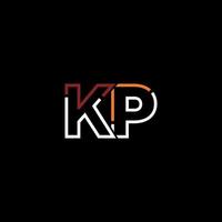 Abstract letter KP logo design with line connection for technology and digital business company. vector