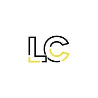 Abstract letter LC logo design with line connection for technology and digital business company. vector