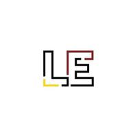 Abstract letter LE logo design with line connection for technology and digital business company. vector