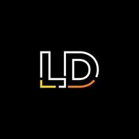 resumen letra ld logo diseño con línea conexión para tecnología y digital negocio compañía. vector