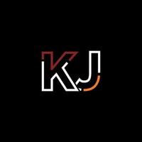 Abstract letter KJ logo design with line connection for technology and digital business company. vector