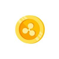 Ripple, coin, money color vector icon