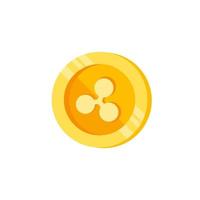 Ripple, coin, money color vector icon