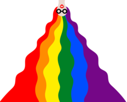 woman lesbian LGBT concept, hair rainbow. gender equality. vector illustration flat design. png