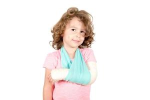 Little child with broken hand photo