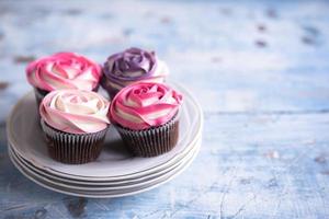 Vintage cupcakes like a roses photo
