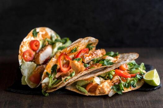 servido tortilla emparedados foto