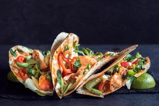 hecho en casa burritos con pollo foto