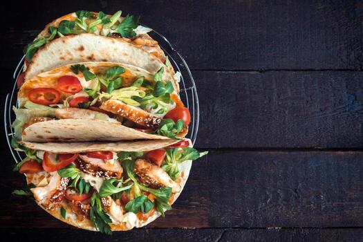 tortilla emparedados servido foto