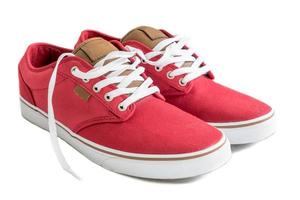 Red sneakers isolated photo