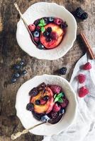 Grilled berries and peaches photo