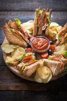 Served club sandwiches photo