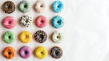Variety of sweet homemade donuts photo