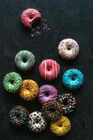 Variety of mini American donuts photo