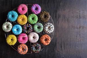 Glazed sweet mini donuts photo