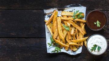 French fries and sauces photo