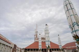 Great mosque on the Semarang Central Java, when day time with cloudy sky. The photo is suitable to use for Ramadhan poster and Muslim content media.