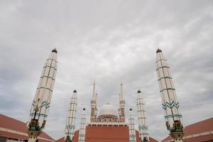 Great mosque on the Semarang Central Java, when day time with cloudy sky. The photo is suitable to use for Ramadhan poster and Muslim content media.